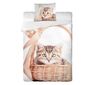 Bavlnené obliečky Mačka v košíku, 140 x 200 cm, 70 x 90 cm