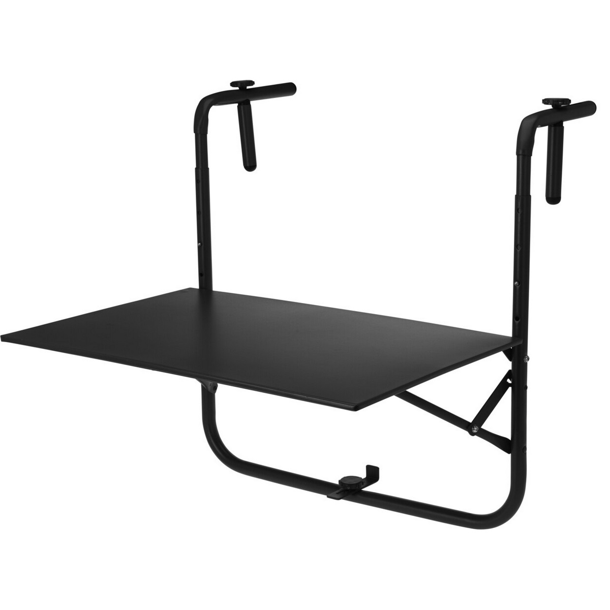 Fotografie DekorStyle Balkonový stolek na zábradlí Olan tmavě šedý