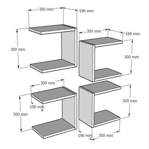 Base White polc, 4 db