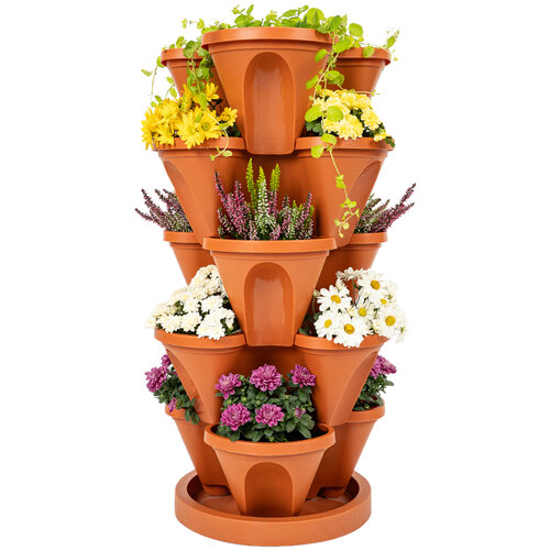 4Home Blumentopfkaskade 5-teilig, Terrakotta