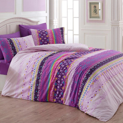 Bavlnené obliečky Melanie fialová, 140 x 200 cm, 70 x 90 cm