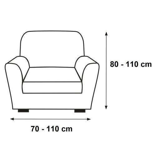 Pokrowiec multielastyczny na fotel Contra szary, 70 - 110 cm