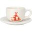 Božična porcelanska skodelica s podstavkom Rdečadarila, 250 ml