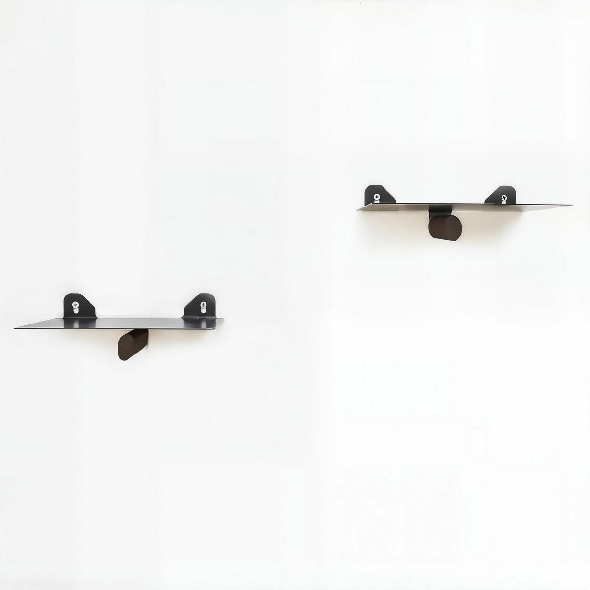 Súprava poliček Black and Brown, 2 ks