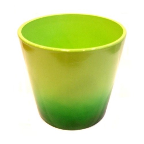 Keramický obal na květináč Ombré zelená, pr. 13,5 cm