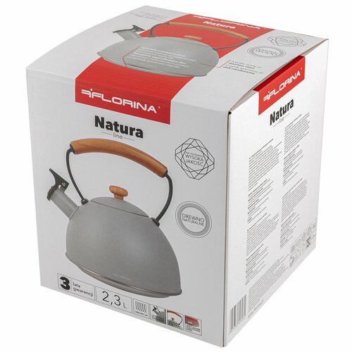 Florina Ceainic din oțel inoxidabil Natura Line 2,3 l, gri