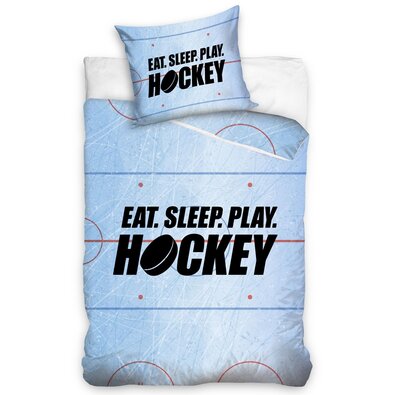 BedTex Bavlnené obliečky Eat Sleep Play Hockey, 140 x 200 cm, 70 x 90 cm