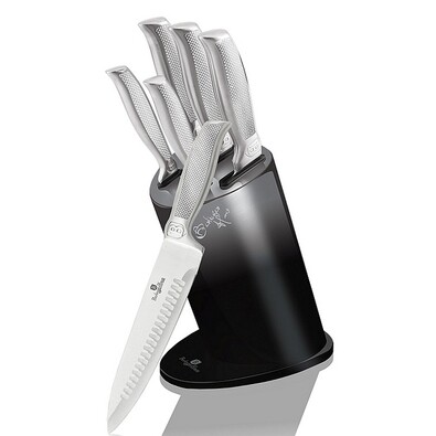 Berlinger Haus 6-częściowy zestaw noży w stojaku Black, Silver Metallic Line