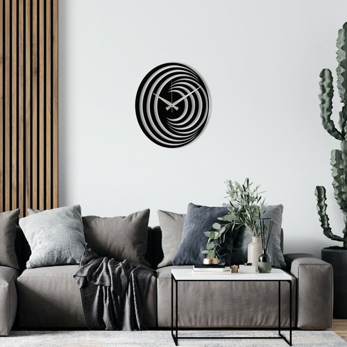 Nástěnné hodiny Circles  S017 Black, 48 x 48 cm