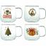 Set de 4 căni de sticlă cu imprimeu de Crăciun, 400 ml, MIX