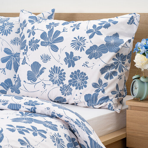 Lenjerie de pat din bumbac 4Home Blue Meadow, 140 x 200 cm, 70 x 90 cm