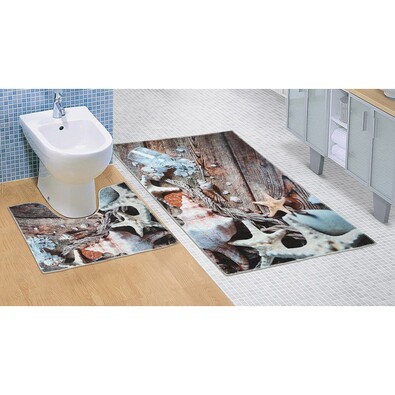 Bellatex Sada koupelnových předložek Mořské lastury 3D , 60 x 100 + 60 x 50 cm