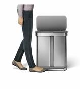 Simplehuman Pedálový odpadkový koš na tříděný odpad 58 l, stříbrná