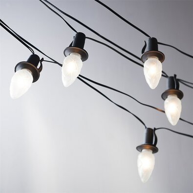 Světelný řetěz Šiška, 20 LED žárovek Filament, černý kabel, prodloužení
