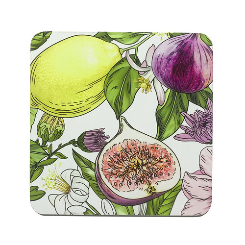 Altom Podstavek za kozarce iz plute Lemon, 10 x 10cm, set 4 kosov