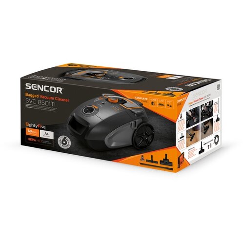 Sencor SVC 8501TI 3AAA sáčkový vysavač, šedá