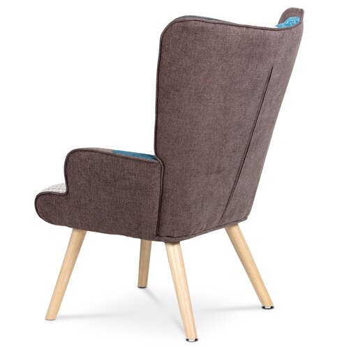 Fotoliu cu taburet PW2, patchwork