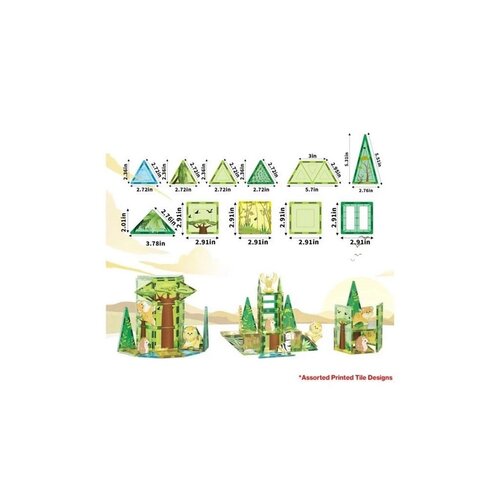 PicassoTiles magnetická stavebnice Safari Set s 8 zvířaty