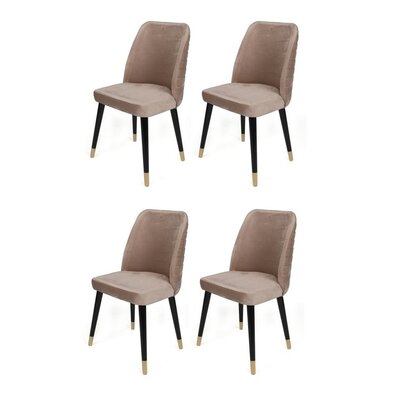 Esszimmerstuhl-Set Hugo Beige and Black, 4 Stück