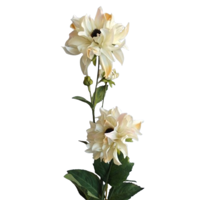 Sztuczny kwiat Dalia kremowy, 72 cm