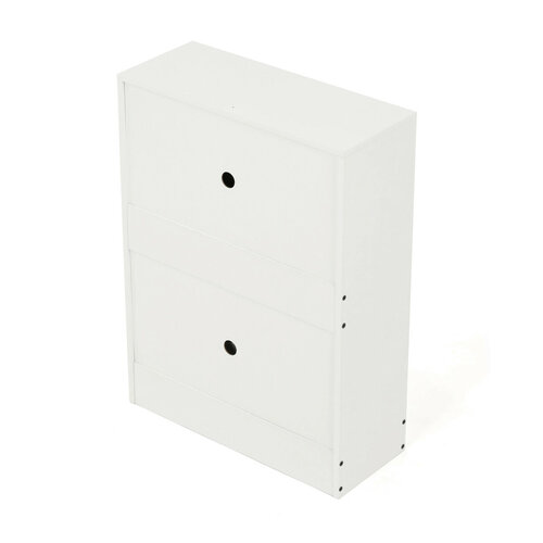 Výklopný botník se 2 přihrádkami COMPACT White, bílá