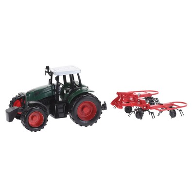 Tractor cu accesorii, roşu, 40 cm