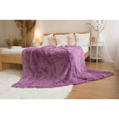 Jerry Fabrics odeja z dolgim dlakom Ricciavijolična, 150 x 200 cm