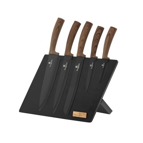 Berlinger Haus 6-dielna sada nožov s magnetickým stojanom Ebony Line Rosewood