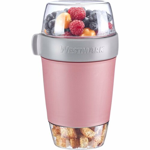 Westmark Trzyczęściowy pojemnik na żywność, 1150 ml, różowy