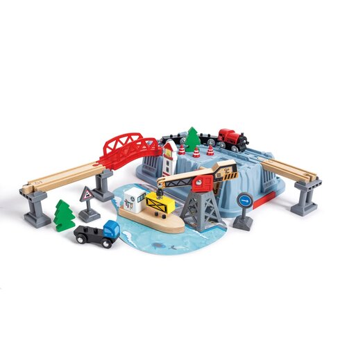 Hape Vláčkodráha set v boxu - Přístaviště