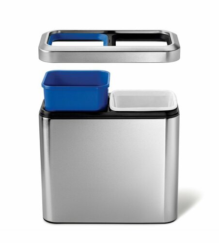 Simplehuman szemeteskosár szelektív hulladékhoz 20 l, ezüst termék 2. képe