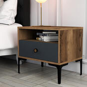 Noptieră Lizbon Walnut Anthracite