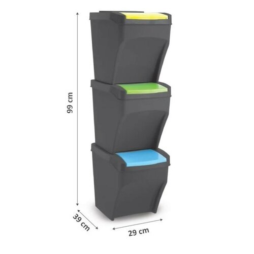 Set coșuri de gunoi sortat Recykle BIN 3x 25 l