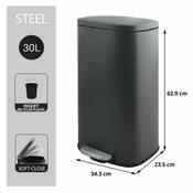 Spirella Pedálový odpadkový koš soft-close Akira 30 l, matná šedá