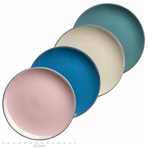 Mäser Jídelní sada nádobí 16 ks MAILA – petrolejová mix