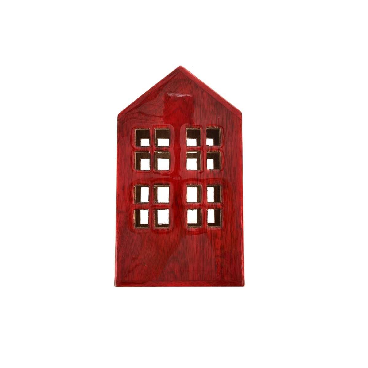 InDecor Mangófából készült házikó, piros, 13 x 8,5x 22 cm akciós termékkép 1