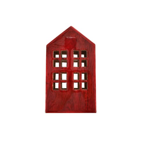 InDecor Domek z drewna mango Red, 13 x 8,5 x 22 cm