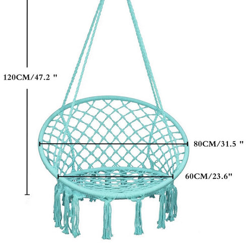 Domarex Wiszący fotel-huśtawka Luna turkusowy, 60 x 80 x 120 cm