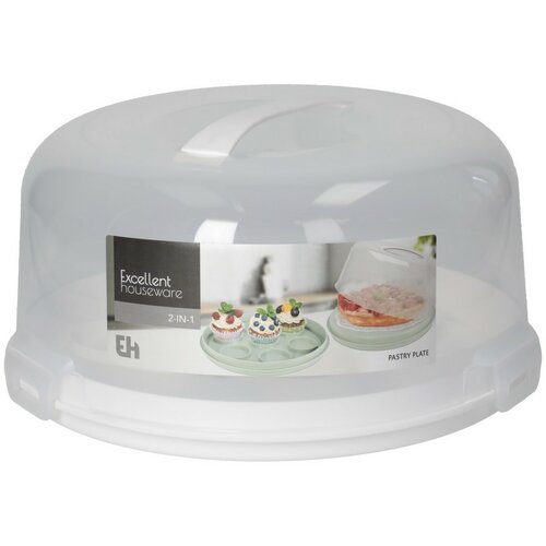 EH Servírovací podnos s vekom 2v1, pr. 28 cm, biela