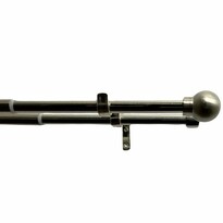 Doppeltes Vorhangset Kugel ausziehbar 16/19 mm aus Edelstahl, 120 - 230 cm, ohne Ringe