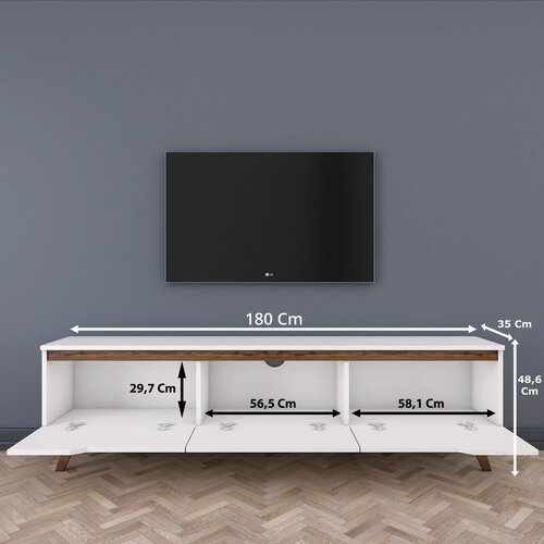 Stolik pod telewizor Dita White and Walnut