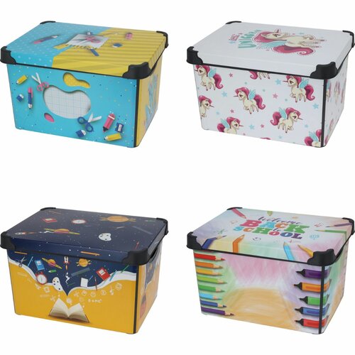 Otroški predalnik s pokrovom Pencils, 41 x 30 x 24cm, 22 l, plastika