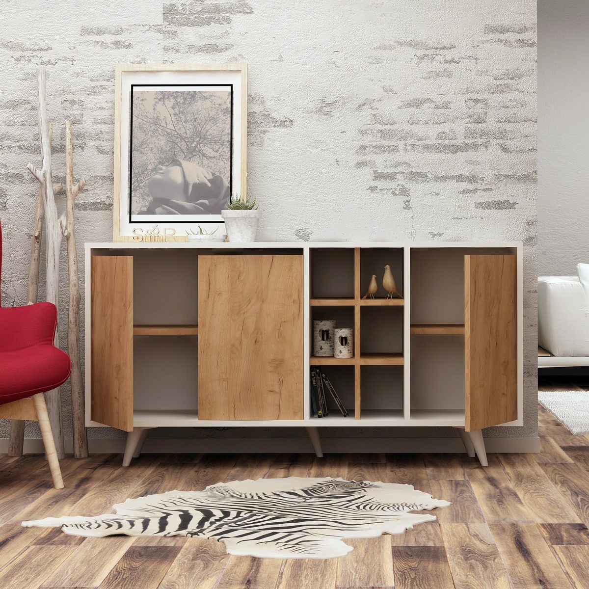 Skrinka Prava Oak and White