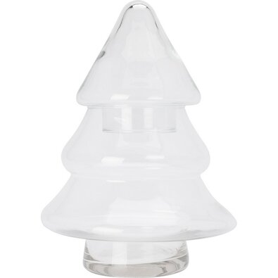 Doză de sticlă de Crăciun, în formă de brad,17 × 17 × 25 cm