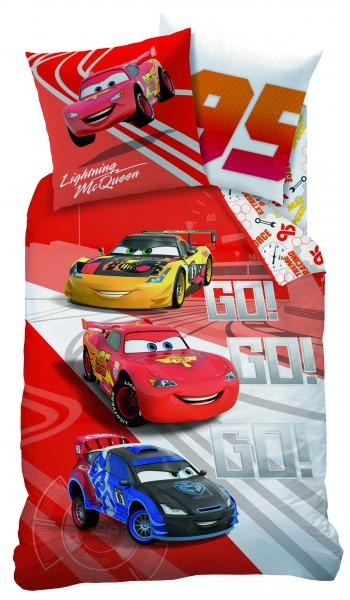 CTI Dětské bavlněné povlečení Cars Go Go Go, 140 x 200 cm, 70 x 90 cm