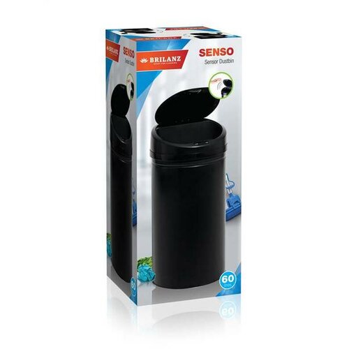 Brilanz Brezdotični smetnjak Senzo 60 l, okrogel,črn