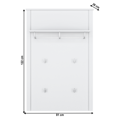 Věšákový panel OLJE 80, bílá