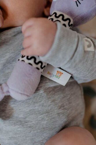 Pískátko / kousátko babyted Zajíček plyš 25 cm,fialová