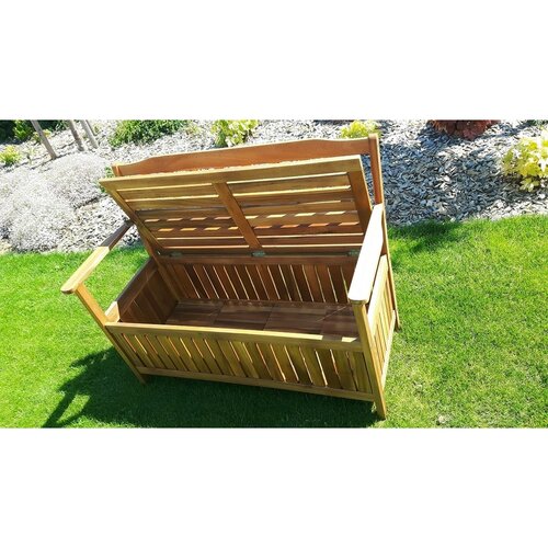 Bancă din lemn cu spațiu de depozitare Edita, 120x 57 x 90 cm