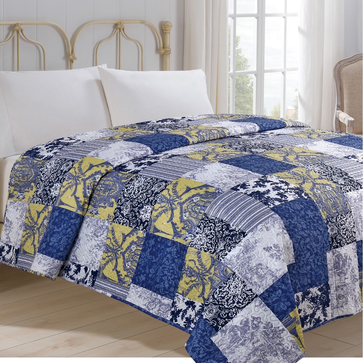 Jahu Prehoz na posteľ Modrotlač, 220 x 240 cm